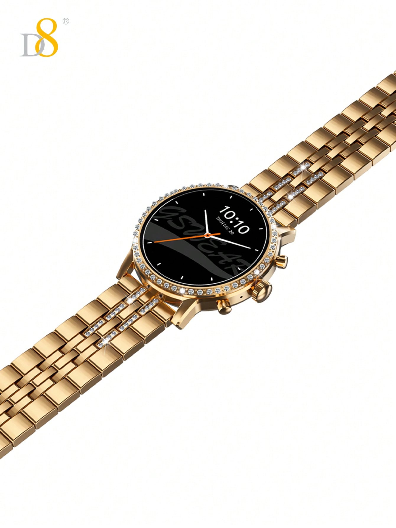 D8 Gold Smartwatch: 1.52” Touch Screen, Calls & Fitness Tracker