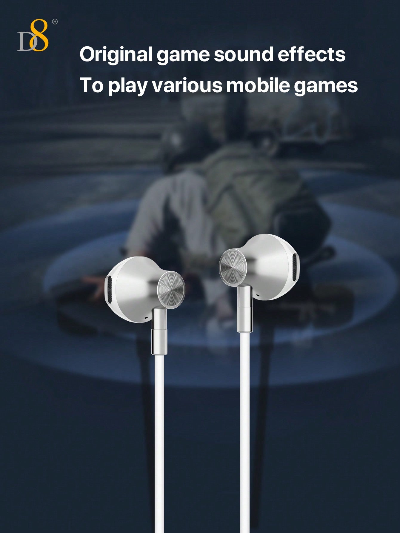 D8 Lightning Connector Headphones with Mic & Remote – MFi Certified Wired Earbuds