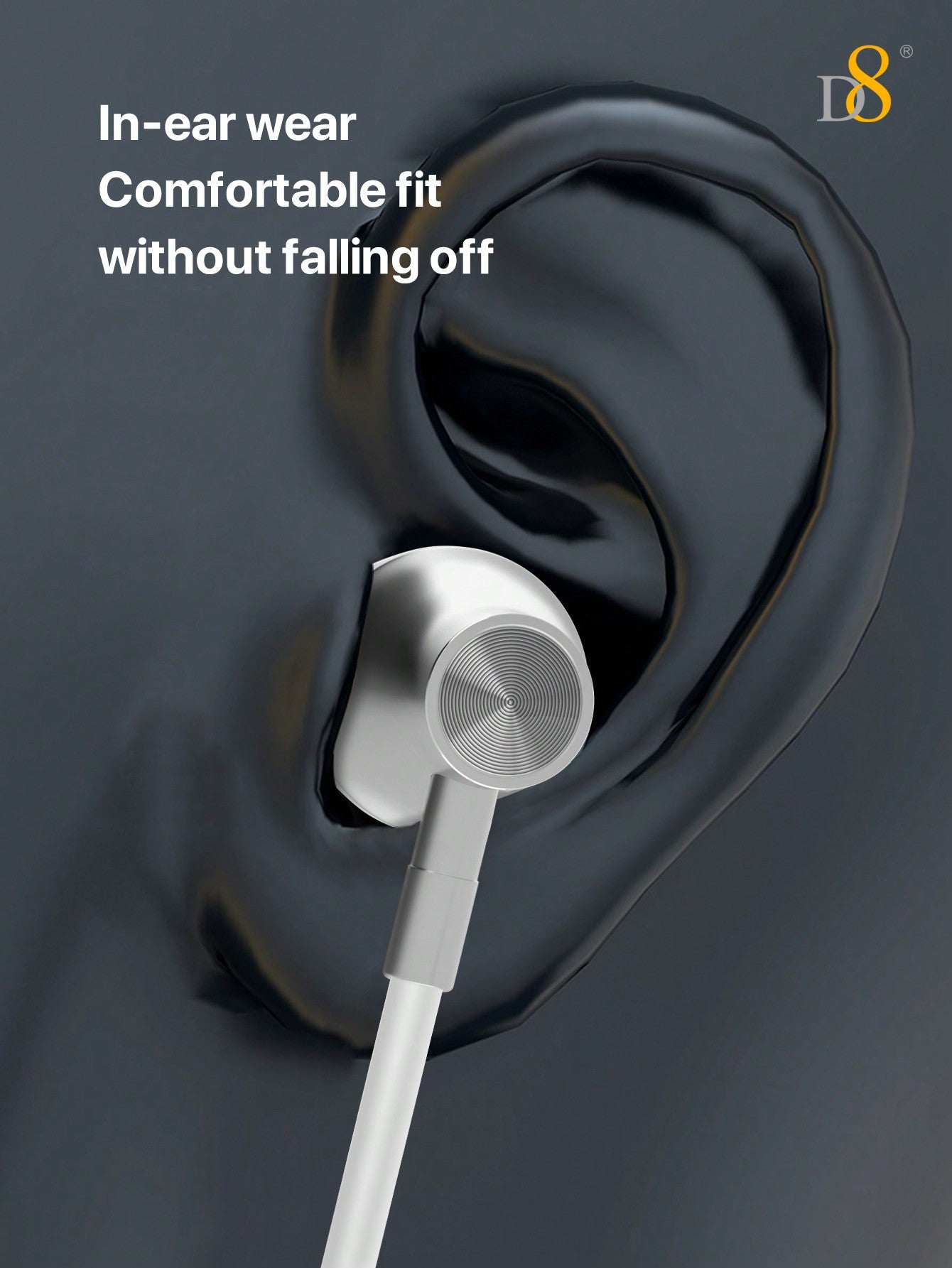 D8 Lightning Connector Headphones with Mic & Remote – MFi Certified Wired Earbuds