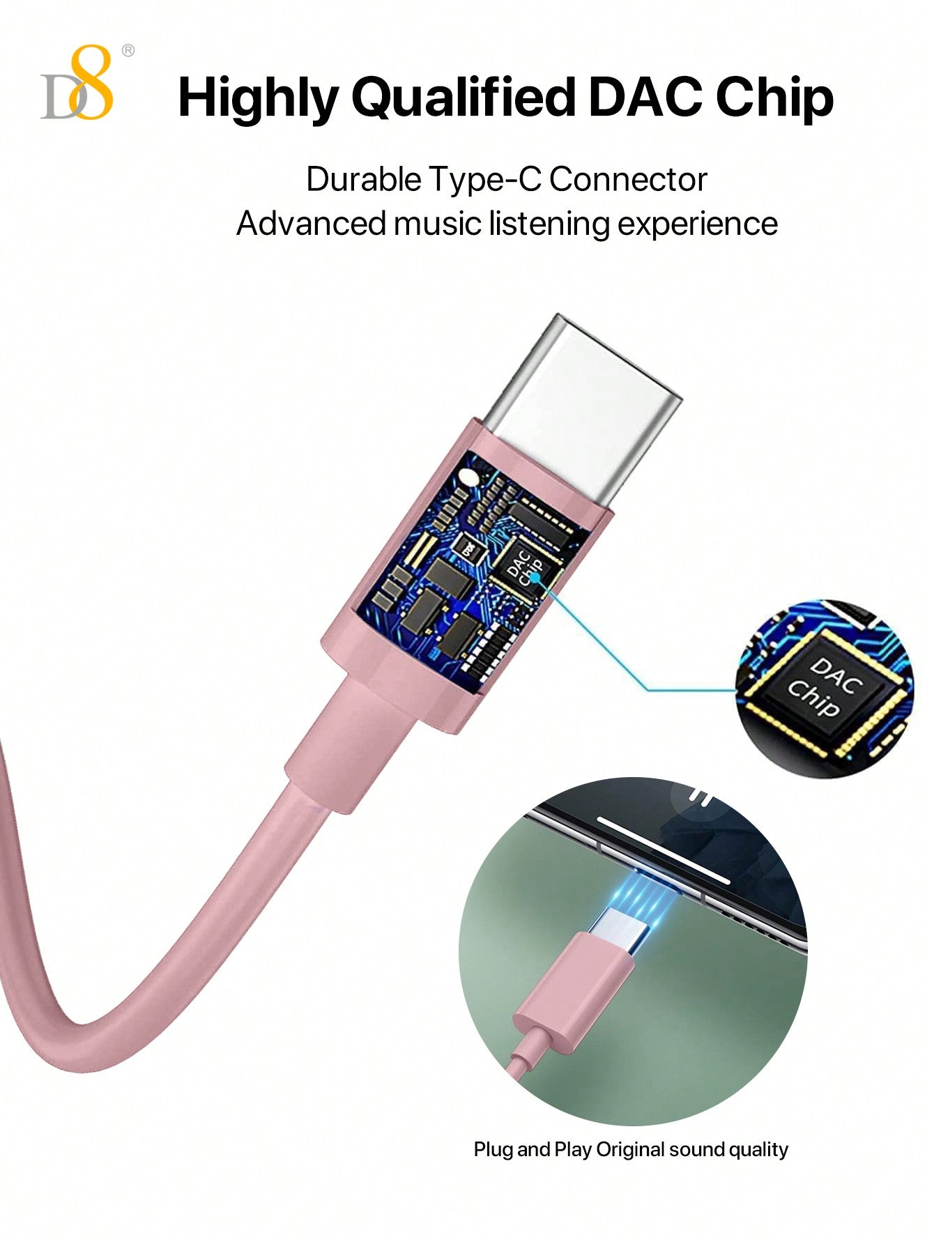 D8 USB-C Earbuds 2-Pack, Mic & Volume Control for iPhone/Galaxy/iPad