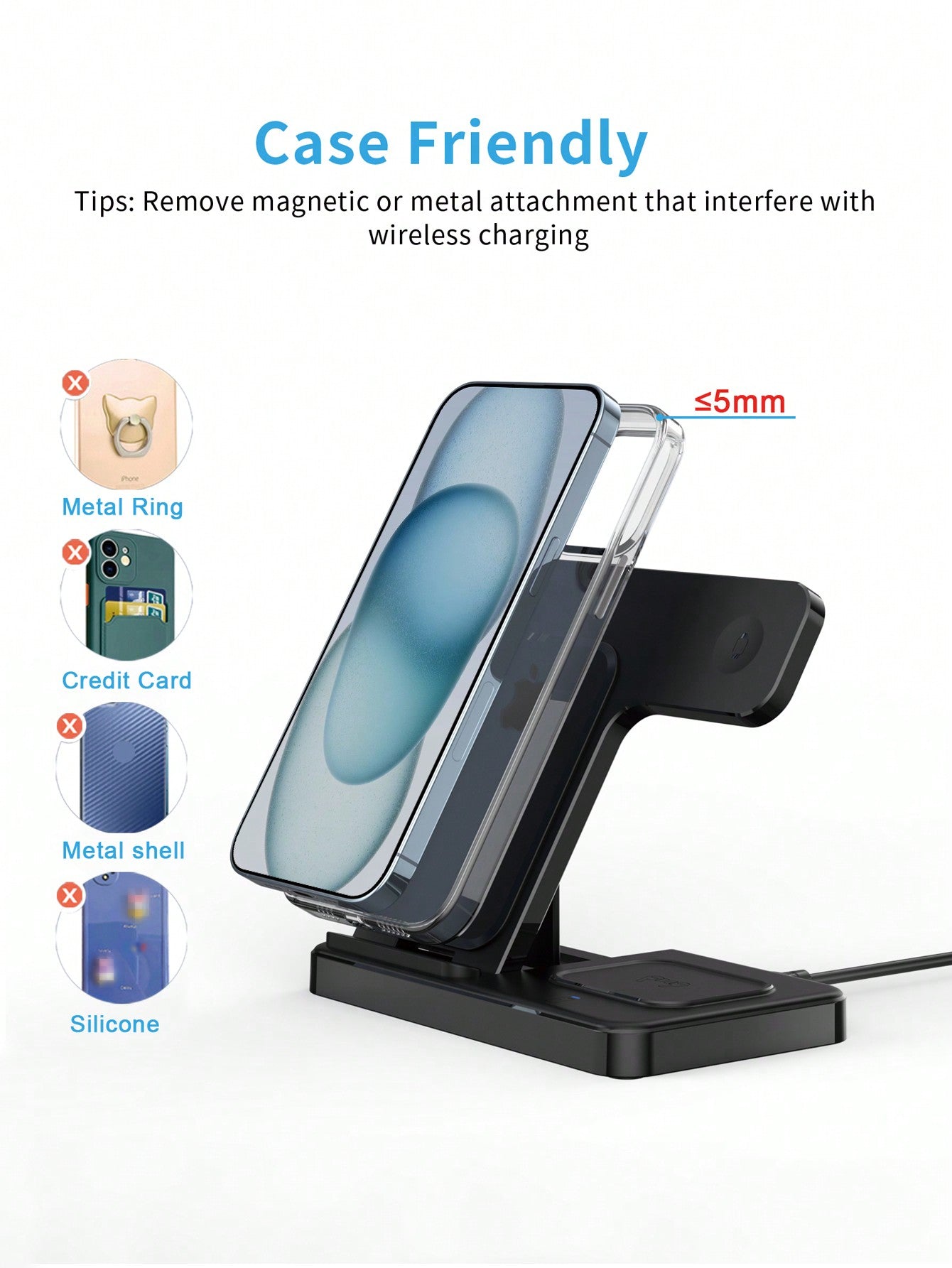 D8 3-in-1 Wireless Charger, for iPhone/Watch/AirPods, Ideal Gift Station
