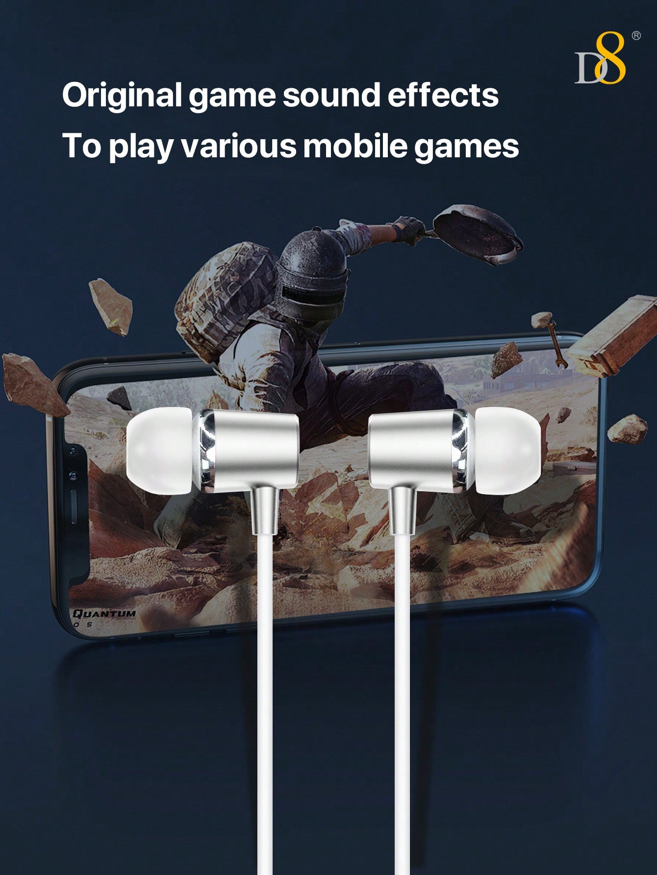 D8 USB Type C In-Ear Headphones with Mic & Volume Control – Compatible with iPhone 16, iPad & Galaxy