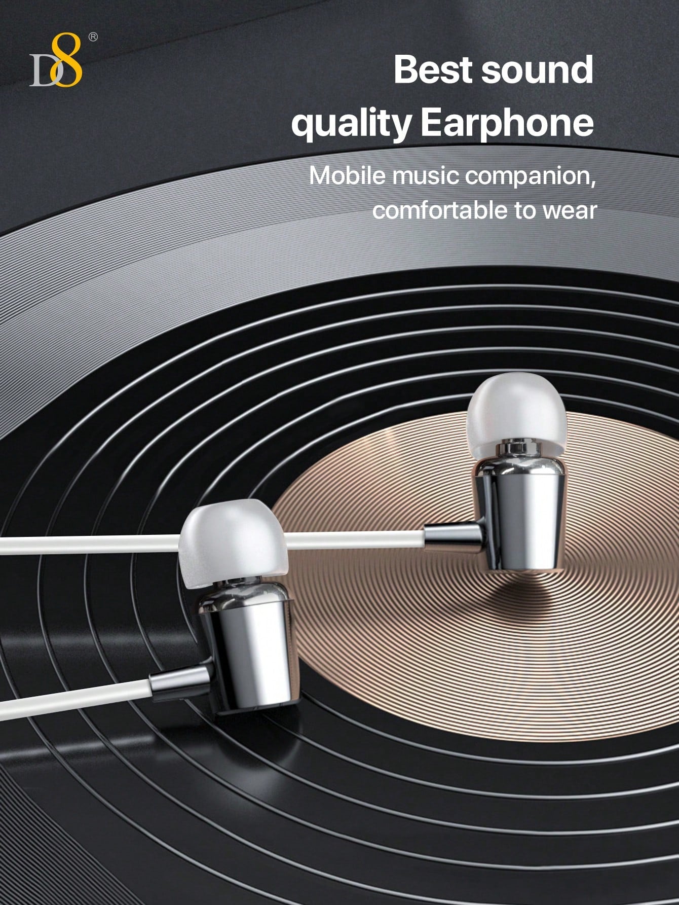 D8 USB Type C In-Ear Headphones with Mic & Volume Control – Compatible with iPhone 16, iPad & Galaxy