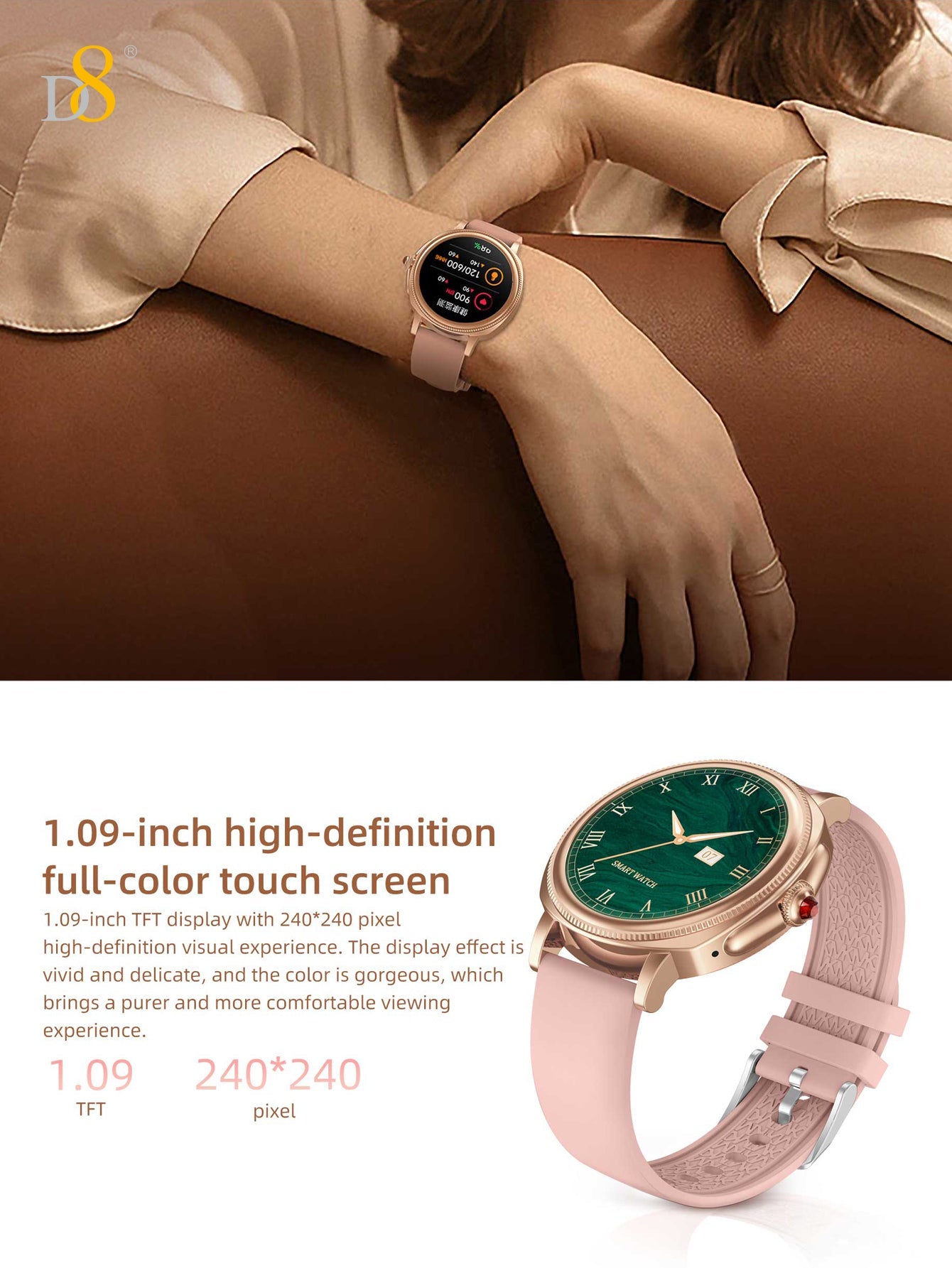 IP68 Waterproof Activity Tracker Smartch For Woman - Dynamic8
