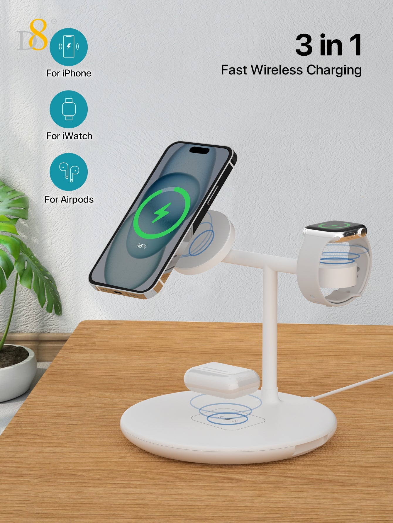 3-in-1 Magnetic Wireless Charging Station | Apple, Phone & Watch Charger