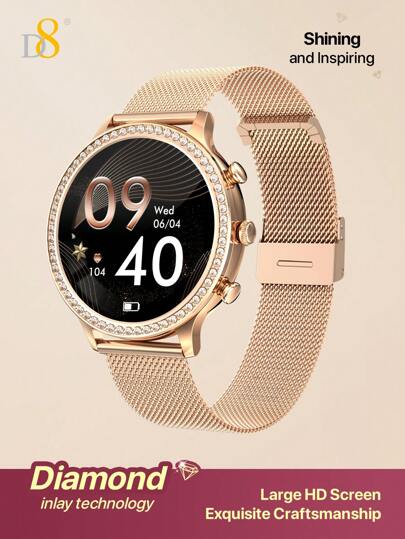 D8 Smartwatch for Women - 1.32" Display, Call Function, IP68 Waterproof, Stylish