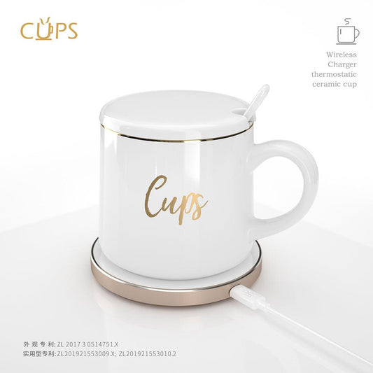 Wireless Charging Coffee Mug - 55℃ Thermostatic, Aluminum | Mobile Accessories